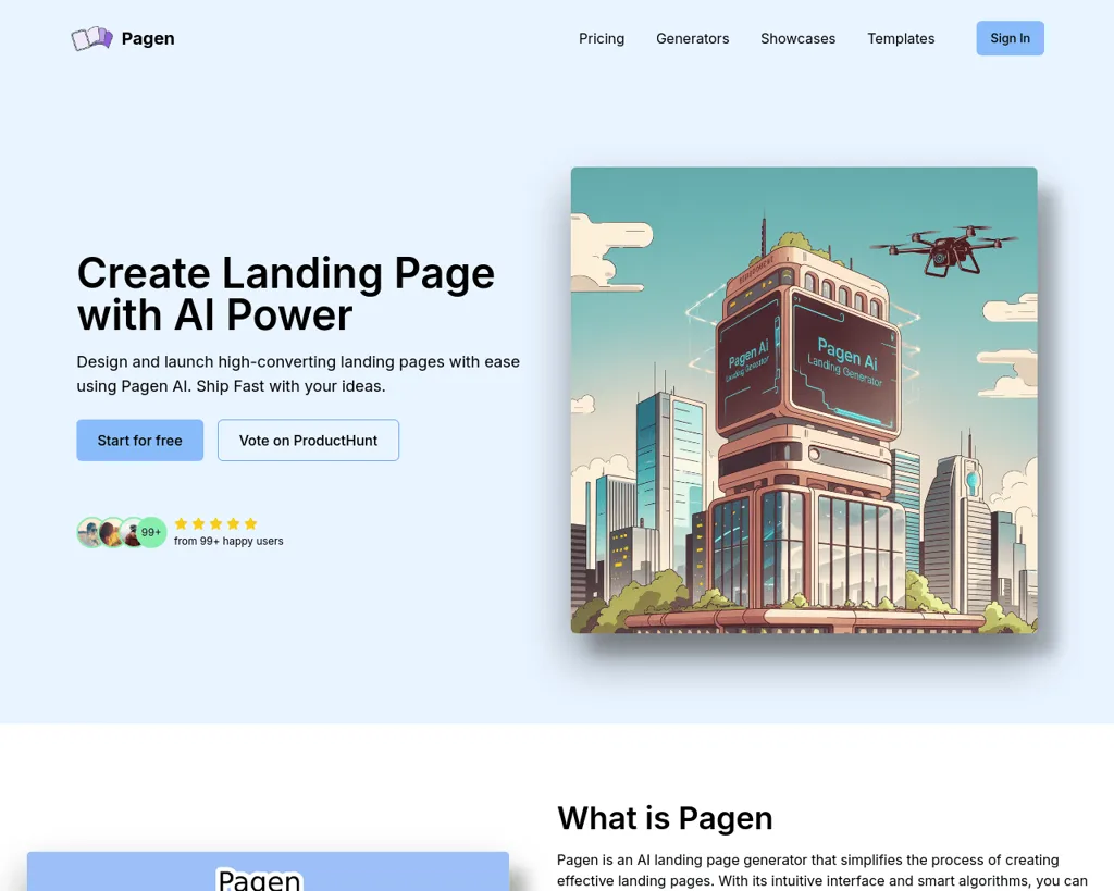 Pagen AI Landing Page Generator