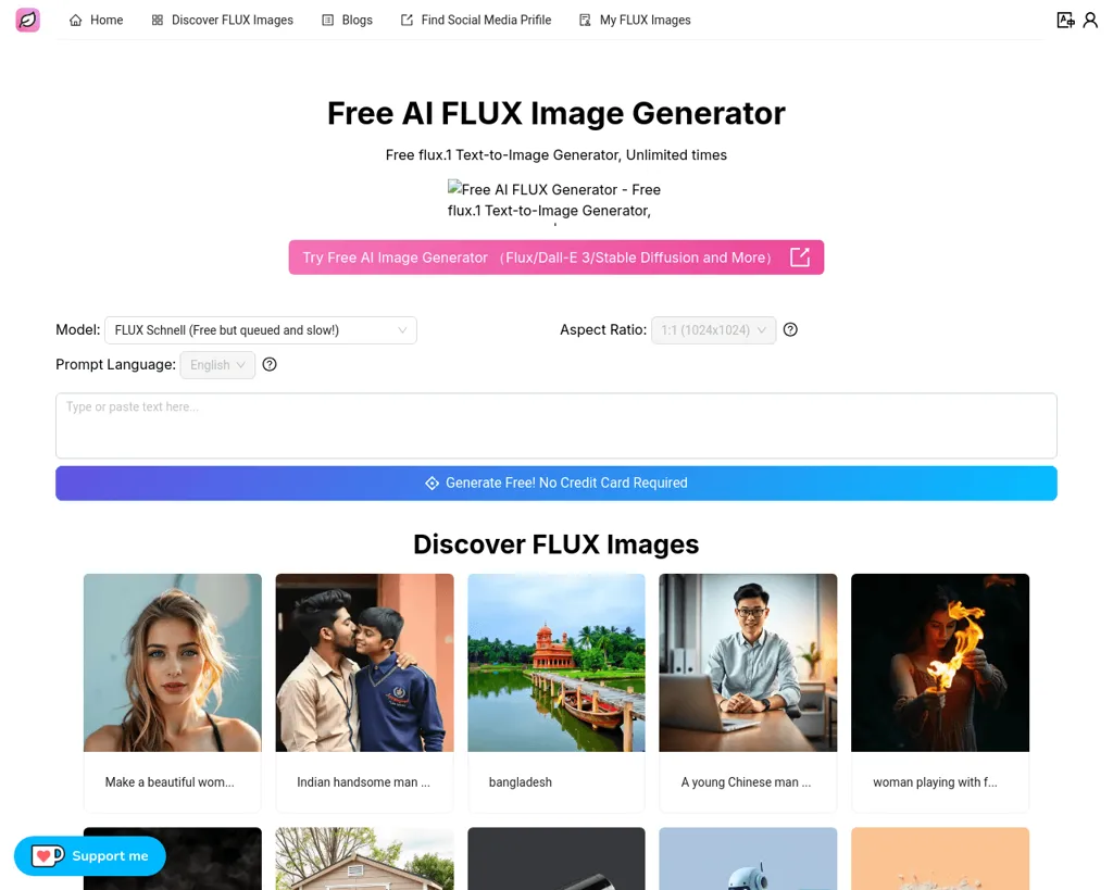 Gratuit ai flux image Builder